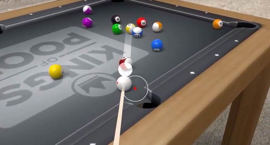 bilard ar 1 1024x551 - Kings of Pool - najlepsza gra korzystająca z rozszerzonej rzeczywistości w jaką grałem!