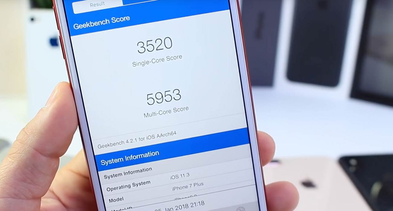 geekbench 1 - iOS 11.3 - wyłącza blokadę spowalniającą iPhone'y
