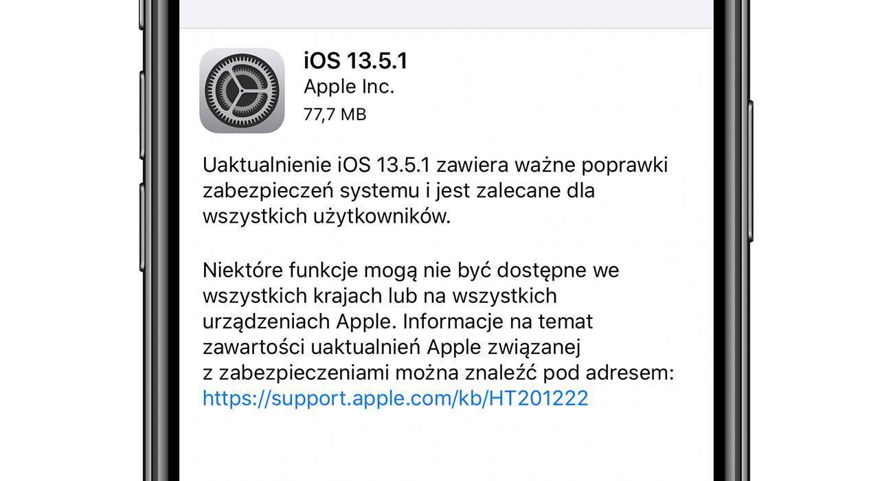 iOS 13.5.1 1 - Apple udostępniło iOS 13.5.1 - oficjalna lista zmian