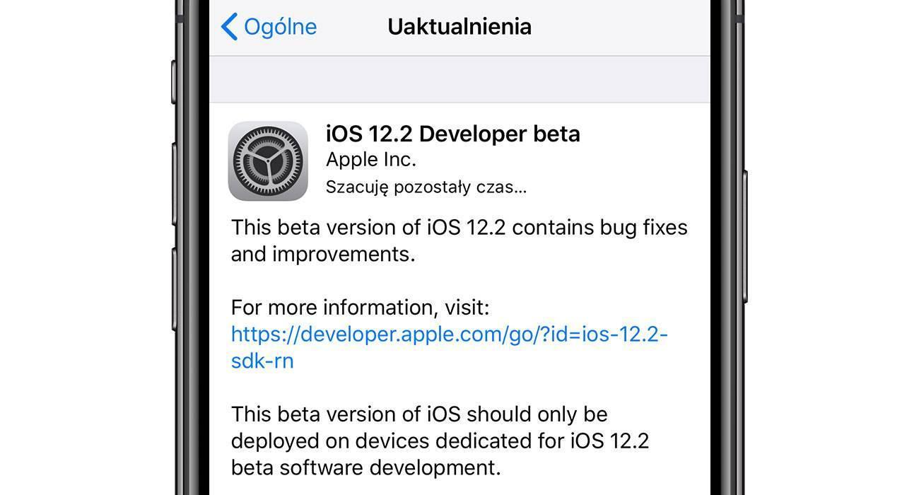 iOS122 2 - Apple udostępniło pierwsze bety: iOS 12.2, tvOS 12.2, macOS 10.14.4 i watchOS 5.2