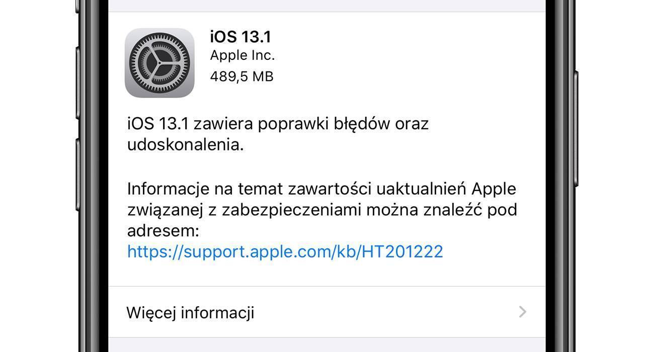 iOS13.1 1 - iOS 13.1 dostępny dla wszystkich - oficjalna lista zmian