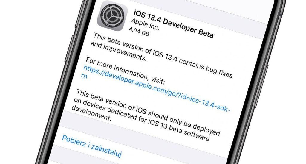 iOS13.4beta1 1 1024x551 - Pierwsze bety systemów iPadOS 13.4 / iOS 13.4 / tvOS 13.4 / watchOS 6.2 i macOS 10.15.4 dostępne do pobrania