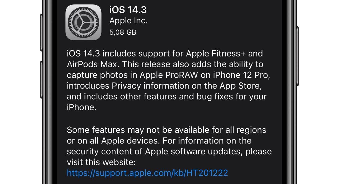 iOS14.3 1 1 - Apple udostępnia iOS 14.3 i iPadOS 14.3 - lista zmian