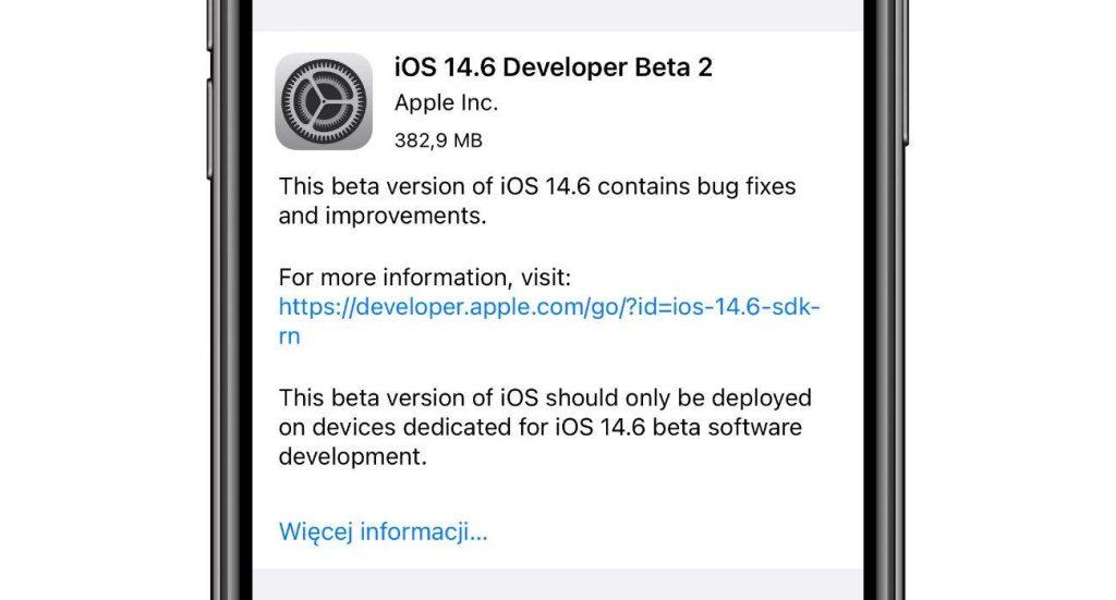 iOS14.6 beta2 1 1024x551 - Apple wypuściło iOS 14.6 / iPadOS 14.6 beta 2 - co nowego? Oto lista zmian