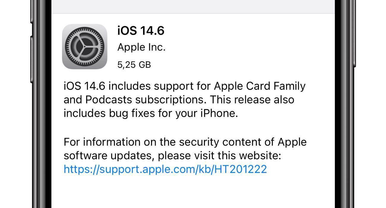 iOS14.6RC 1 - iOS 14.6 - oficjalna lista zmian